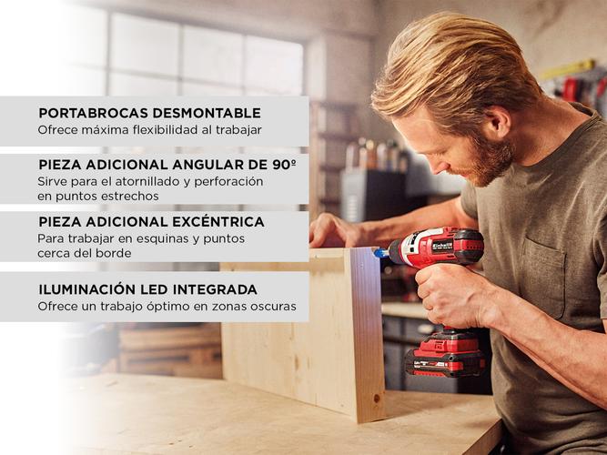 Taladro Atornillador Inalambrico Einhell TE-CD 18/45 3X-Li  Accesorios  Bateria 2.0ah  Maletin - 3