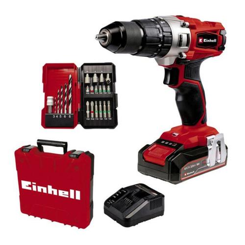 Taladro Atornillador Percutor Inalambrico Einhell TE-CD 18/2 Li-i Accesorios Bateria Maletin - 0