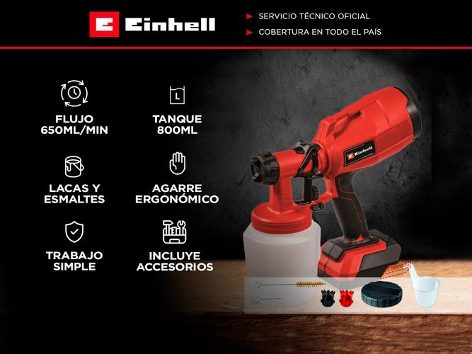 Equipo Aplicador de Pintura Inalámbrico Einhell TC-SY 18/60 Accesorios Sin Bateria - 1
