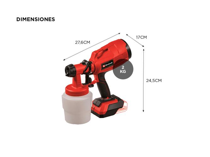 Equipo Aplicador de Pintura Inalámbrico Einhell TC-SY 18/60 Accesorios Sin Bateria - 4