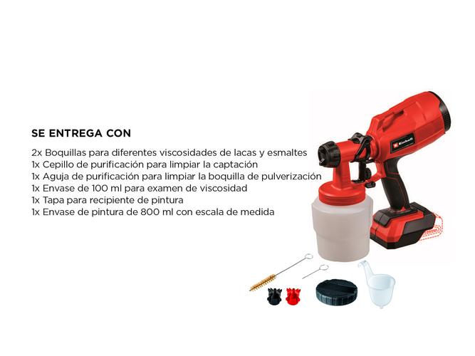 Equipo Aplicador de Pintura Inalámbrico Einhell TC-SY 18/60 Accesorios Sin Bateria - 5
