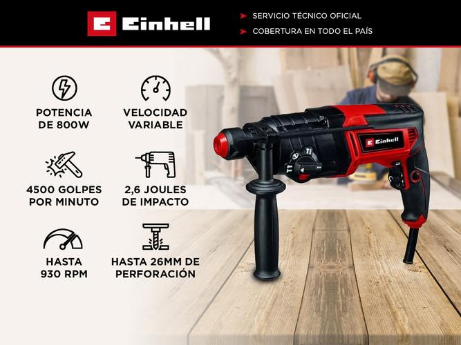  Rotomartillo Percutor Einhell TC-RH 800 4F 800w 2.6J Sds Plus  - 1