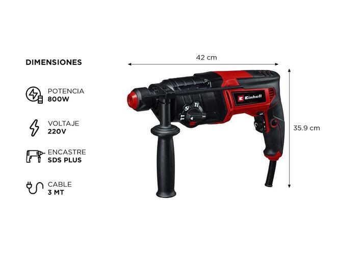  Rotomartillo Percutor Einhell TC-RH 800 4F 800w 2.6J Sds Plus  - 4