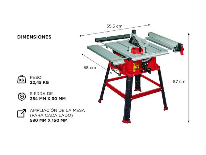 Sierra Circular De Mesa Einhell TC-TS 2225 U 2000w 250mm - 4