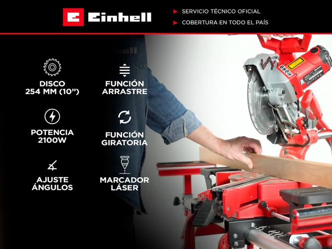 Ingleteadora Telescopica Einhell TE-SM 254 Dual 2100w Laser Disco 254mm 10 Pulgadas Outlet - 1
