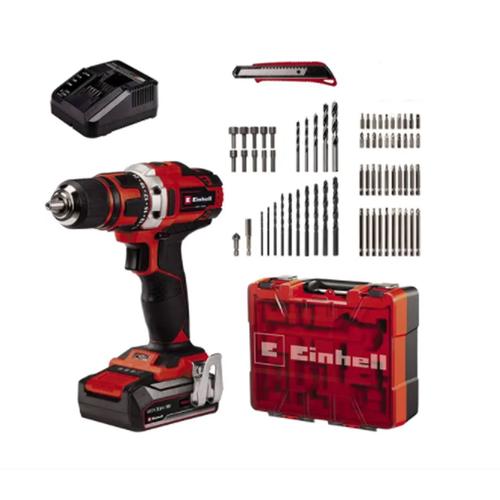 Taladro Inalámbrico Einhell TE-CD 18/40 Li Bateria Cargador 69 Accesorios - 0
