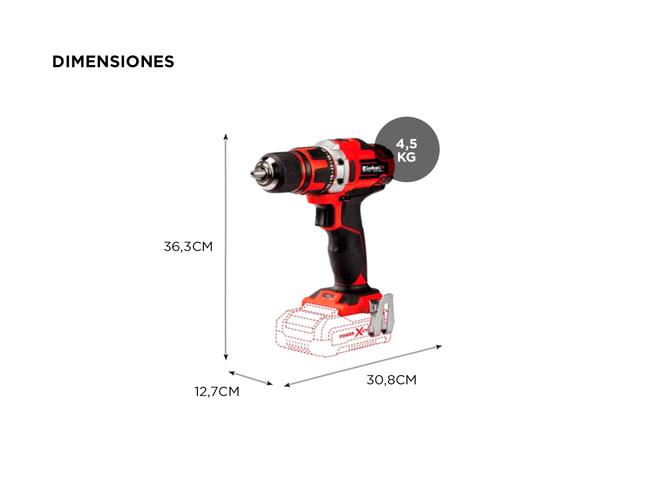 Taladro Inalámbrico Einhell TE-CD 18/40 Li Bateria Cargador 69 Accesorios - 4