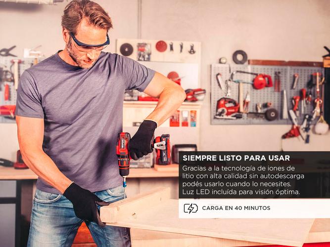 Taladro  Einhell Atornillador Percutor Inalámbrico TE-CD 1840 63 Accesorios y 2 Baterias - 3