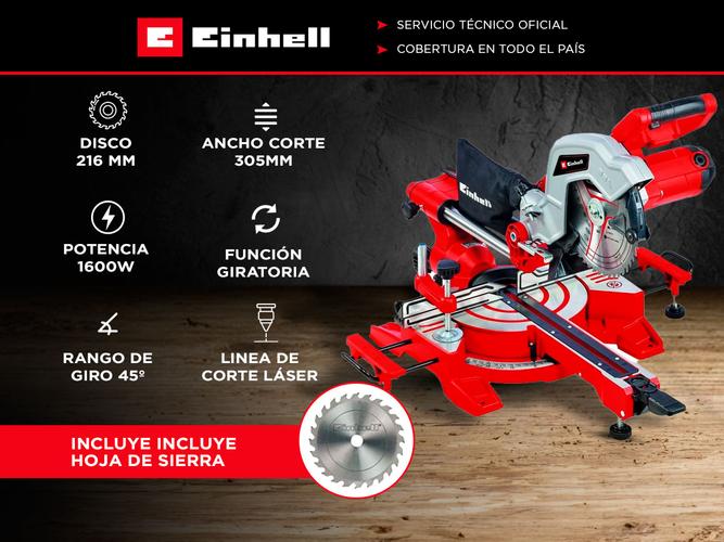 Sierra Ingletadora Telescópica Einhell TC-SM 216 1600W - 1