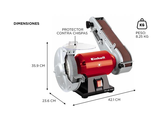 Amoladora de Banco Lijadora de Banda Einhell Combinada Afilador Th-us 240 - 4