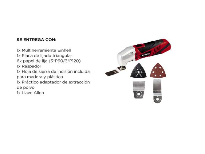 Sierra Multipropósito Oscilante 18v Einhell Multicortadora Tc-mg 220/1 E - 5