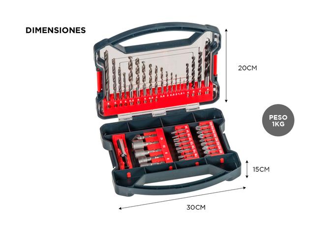 Juego Set Kit Mechas Puntas Y Accesorios Maletin 41 Piezas Kwb Einhell - 4