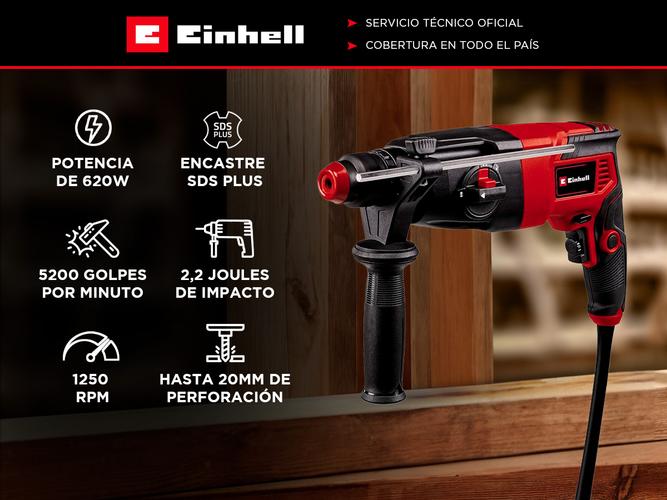 Rotomartillo Taladro Rotopercutor Einhell SDS Plus 2.2J TC-RH 620 4F - 1