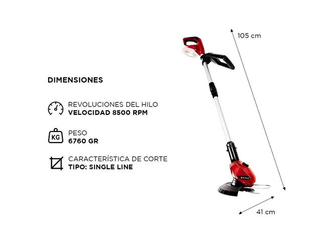 Bordeadora Inalámbrica Einhell GE-CT 18/30 Li-Solo - 4