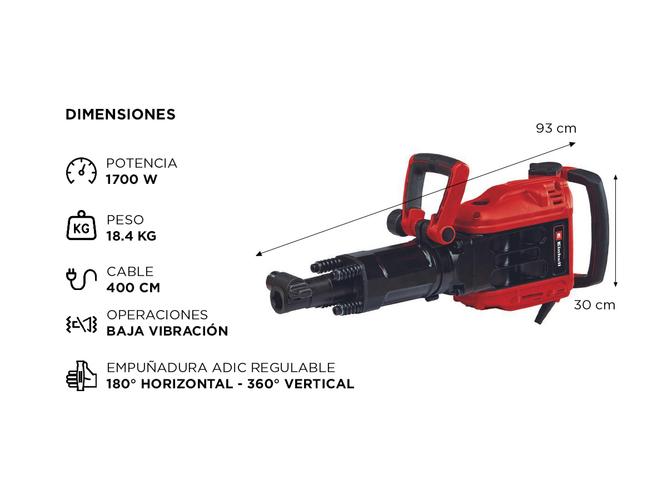 Martillo Eléctrico Demoledor Einhell 50j 1700w Tp-dh50 - 4
