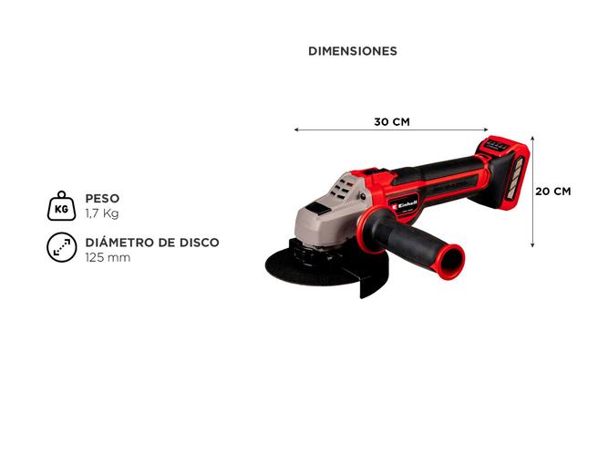 Amoladora Angular Inalámbrica Einhell 125 mm 18V TP-AG 18/125 CE Q Li – Solo - 4