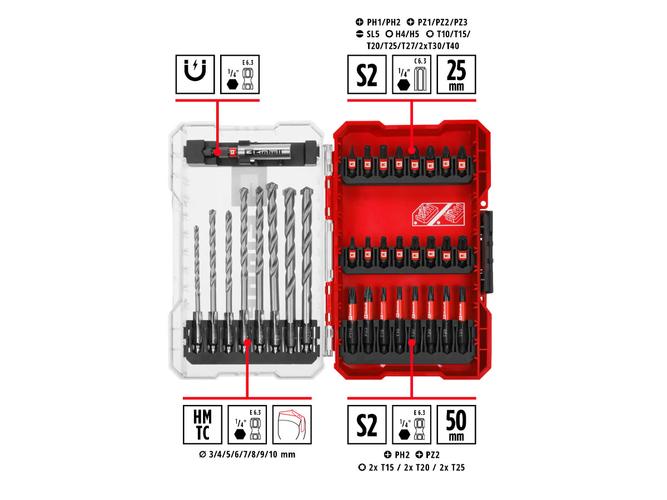 Juego Mechas Puntas Porta-Punta Magnetico Einhell Kwb Impac 49108753  - 3