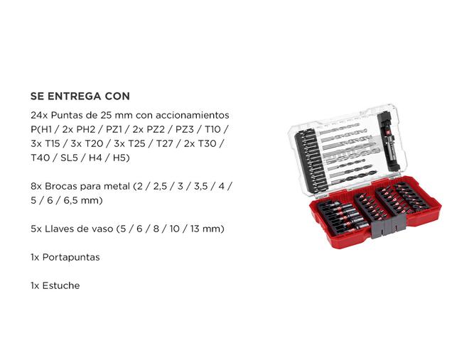 Set Mechas Puntas Impacto 39pzs Einhell Kwb M Case 49108759-1 - 4