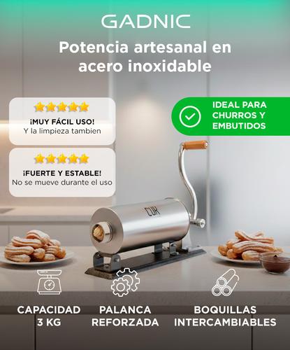 Maquina Churrera Industrial Gadnic Embutidora Manual 3kg - 1