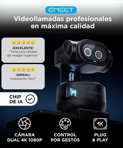Cámara Web EMEET Pixy Chip IA Doble Lente Seguimiento Inteligente Enfoque Automático - 1
