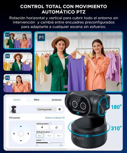 Cámara Web EMEET Pixy Chip IA Doble Lente Seguimiento Inteligente Enfoque Automático - 3