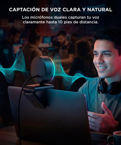 Cámara Web EMEET EMEET 4K Luz de Anillo 4 Modos de Iluminación Efecto Arcoíris  - 3