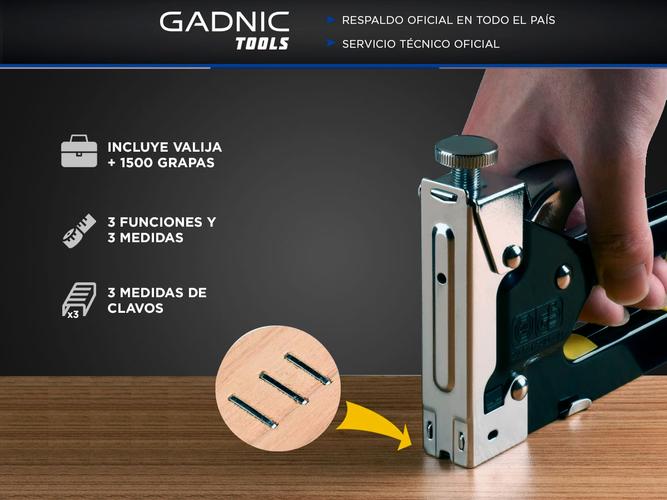 Kit Engrapadora Metalica + 1500 Grampas 3 Funciónes - 1