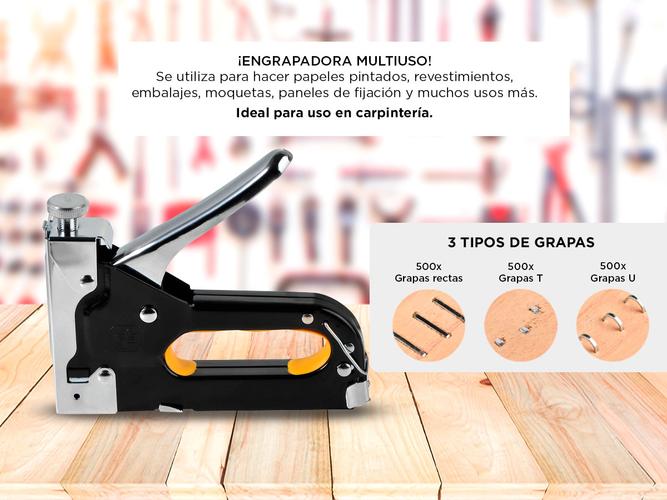 Kit Engrapadora Metalica + 1500 Grampas 3 Funciónes - 2