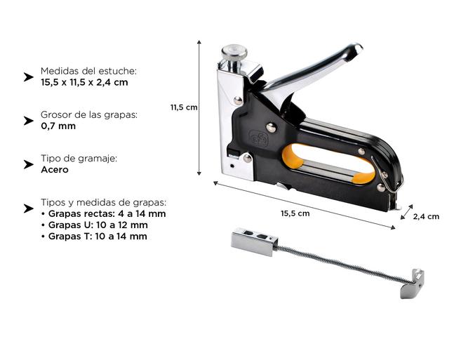 Kit Engrapadora Metalica + 1500 Grampas 3 Funciónes - 3