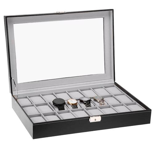 Estuche Organizador de 24 Relojes Con Bisagra de Metal - 0