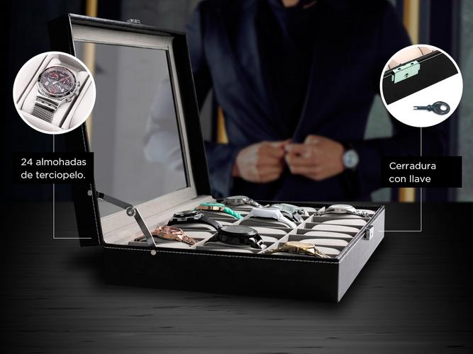 Estuche Organizador de 24 Relojes Con Bisagra de Metal - 2