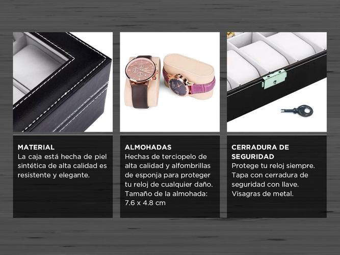 Estuche Organizador de 24 Relojes Con Bisagra de Metal - 3