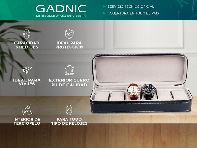 Caja Organizadora De Reloj Gadnic Estuche Para 6 Relojes - 1