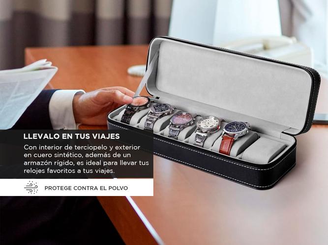 Caja Organizadora De Reloj Gadnic Estuche Para 6 Relojes - 3