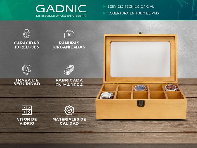 Caja Estuche de Madera Gadnic Organizador 10 Relojes - 1