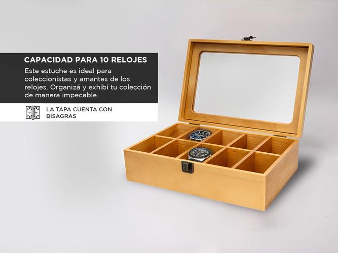 Caja Estuche de Madera Gadnic Organizador 10 Relojes - 3