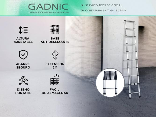 Escalera Telescópica Gadnic 2M Con Altura Ajustable - 1