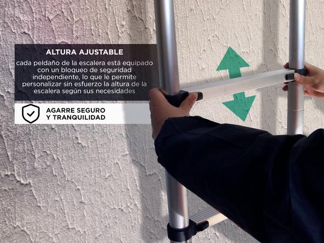 Escalera Telescópica Gadnic 2M Con Altura Ajustable - 2