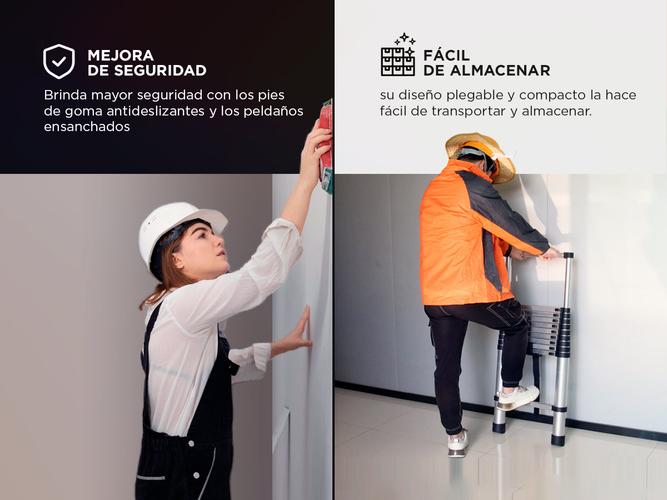 Escalera Telescópica Gadnic 2M Con Altura Ajustable - 3