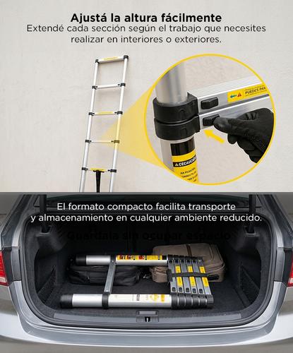 Escalera Telescópica Gadnic 2M Con Altura Ajustable - 2