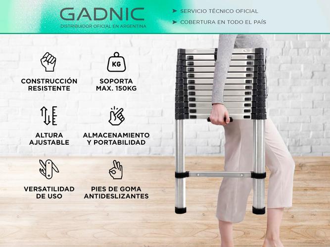 Escalera Telescópica Gadnic De Aluminio Extensible 38 Metros   Usado - 1
