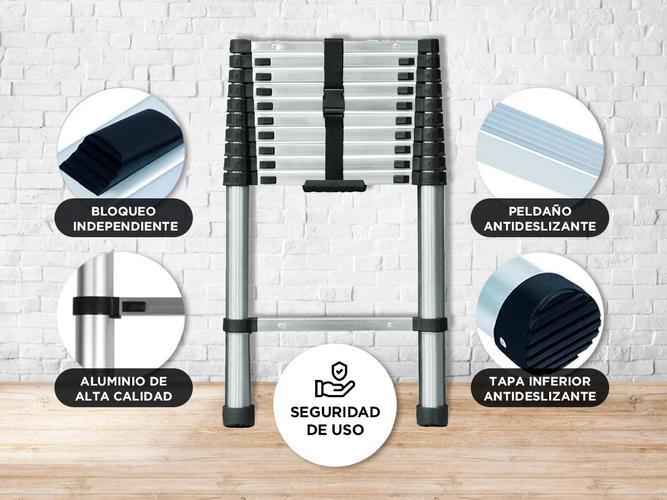 Escalera Telescópica Gadnic De Aluminio Extensible 38 Metros   Usado - 2