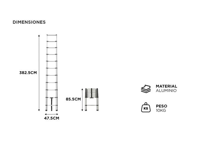Escalera Telescópica Gadnic De Aluminio Extensible 38 Metros   Usado - 4