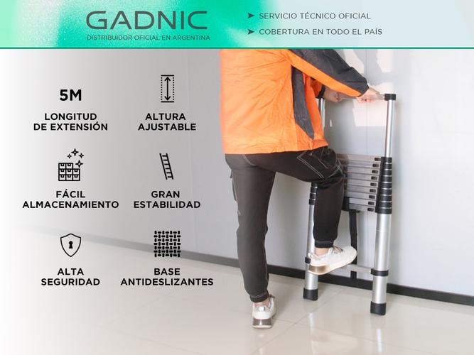 Escalera Telescópica Gadnic De Aluminio Extensible 5 Metros   - 1