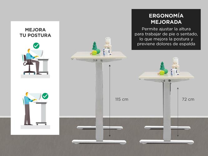 Escritorio Regulable Simple Gadnic 120x60x18 con Ajuste de Altura - 3