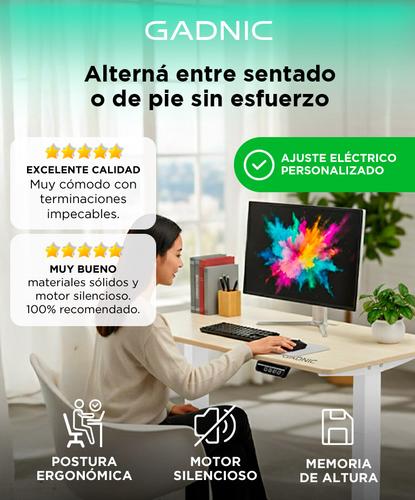 Escritorio Regulable Simple Gadnic 120x60x18 con Ajuste de Altura - 1