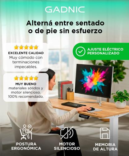 Escritorio Regulable Simple Gadnic 120x60x18 con Ajuste de Altura - 1