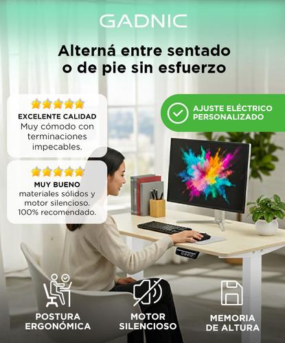 Escritorio Regulable Simple Gadnic 120x60x18 con Ajuste de Altura - 1