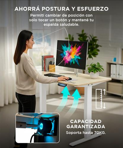 Escritorio Regulable Simple Gadnic 120x60x18 con Ajuste de Altura - 2