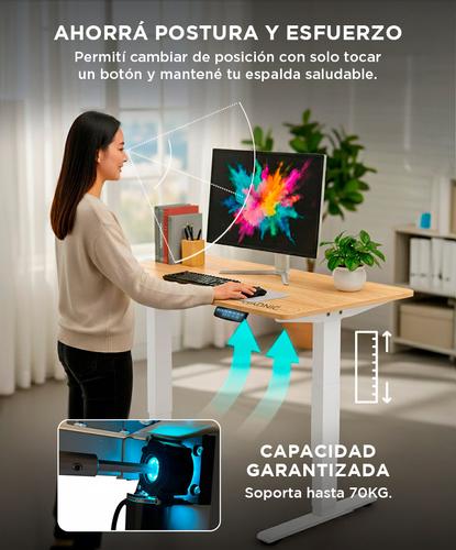 Escritorio Regulable Simple Gadnic 120x60x18 con Ajuste de Altura - 2